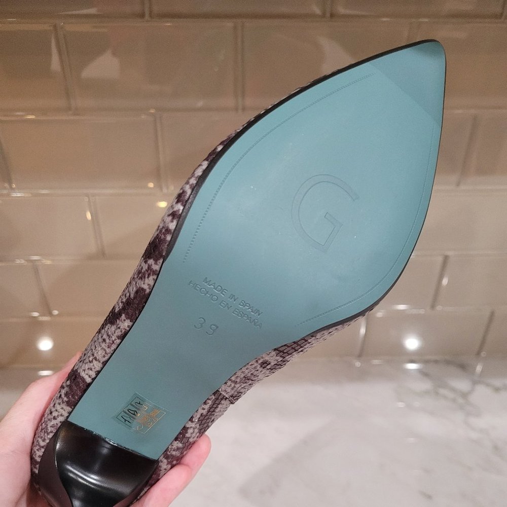 Giulia Pale Turquoise & Brown Stiletto Boots - Picture 5 of 5